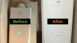 DS Plumbing before and after moving a badly installed boiler Kettering